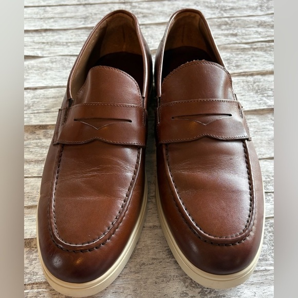 Preloved Bruno Magli Men\'s Ettore Cognac Leather Penny Loafers Men\'s Size 13 main image 5